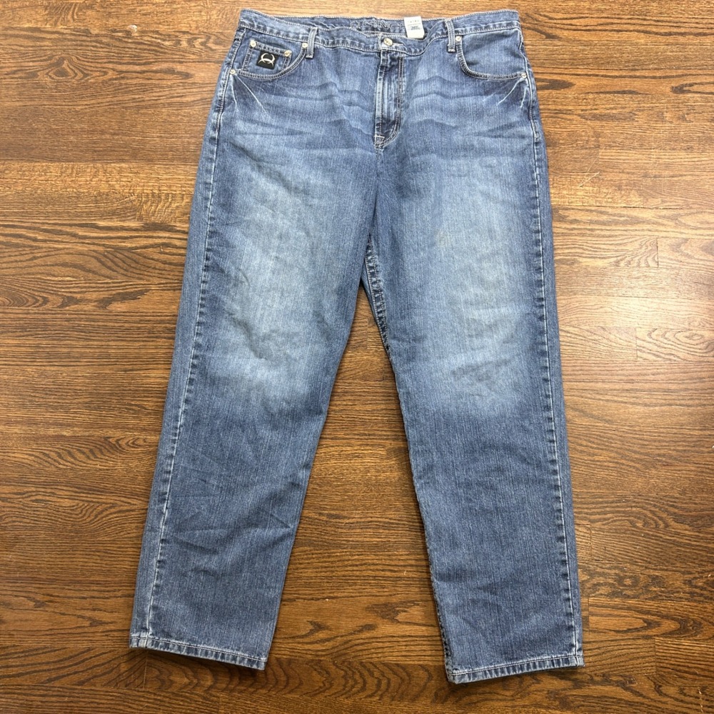 Cinch Black Label 2.0 Jeans Mens 42x34 Relaxed Straight Leg Blue Denim Western